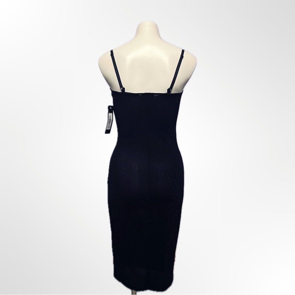Bebe Black Bodycon Slip Dress Cowl Front - Picture 2 of 4